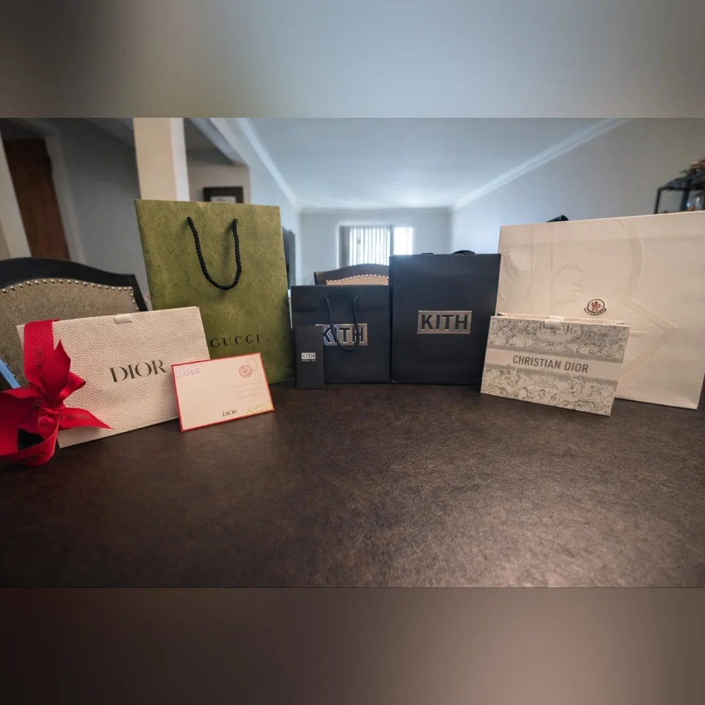 Designer Gift Bag Bundle – Dior, Gucci, Kith & More | Luxury Packaging Set - Picture 1 of 14